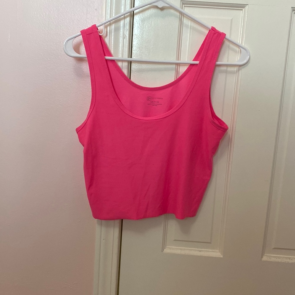 Neon tank top cut into crop top, size - large